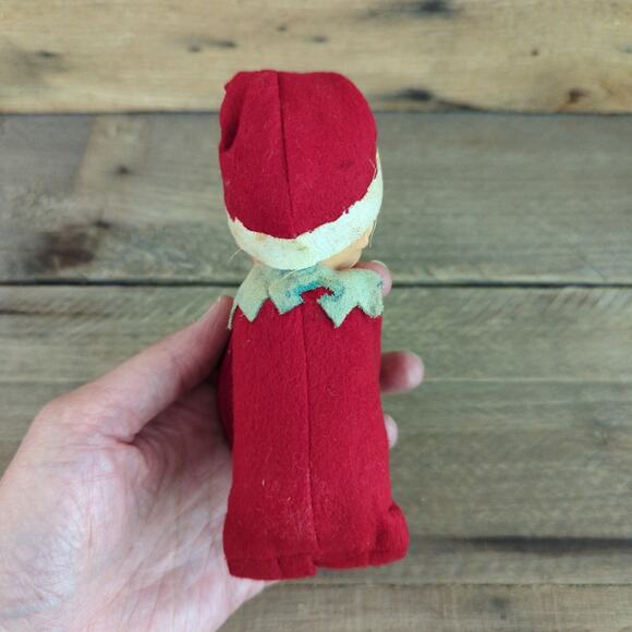 Vintage 1950s MCM Kitschy Red and White Striped Oversized Elf Knee Hugger Japan - Picture 4 of 10